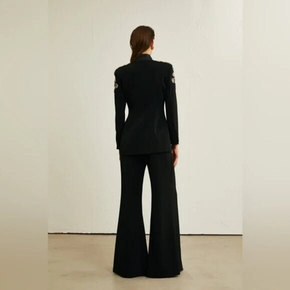 Peekskill Embellished Blazer and Split Pant Set in Black New, Size M - Picture 3 of 17